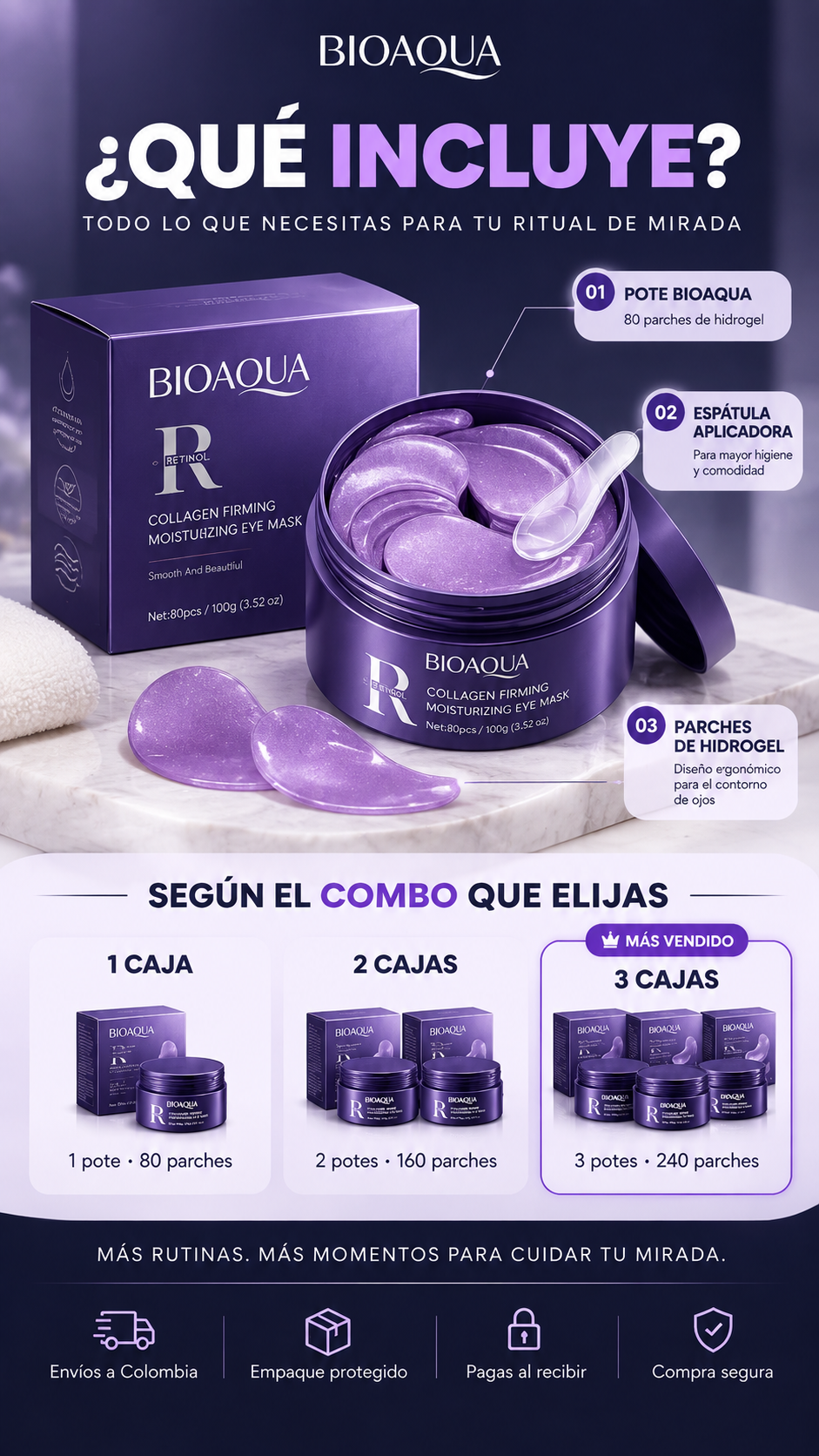 PARCHES DE COLAGENO CON RETINOL Y COLAGENO